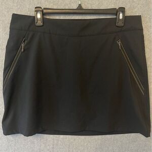 Columbia Skort Skirt Sz L Stretch Black Solid Golf Hiking Fishing Comfort Lounge